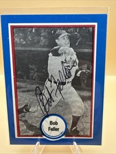 Bob Feller Autographed Baseball Card Signed Auto HOF Cleveland Indians Vintage