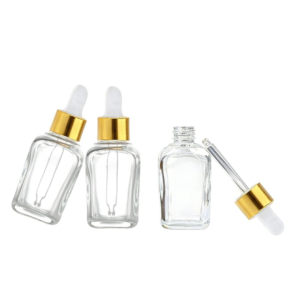 Dropper Battle PYAWI 12Pcs 15ml Square Dropper Bottles for Essential Oils, 15ml Square ...