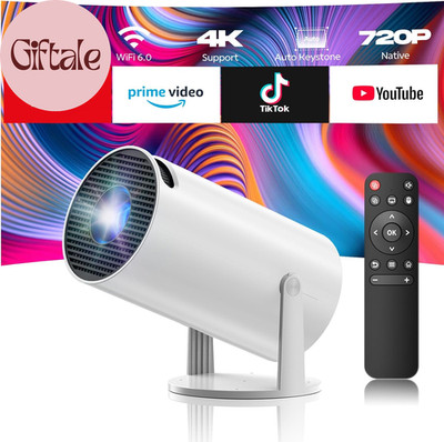 Projector with Wifi and Bluetooth, Mini Projector, 4K 1080P Support Portable Wir