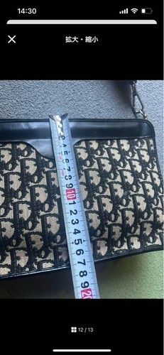 Christian Dior Trotter Canvas Shoulder Bag Black Authentic Hand Bag From Japan ! - Picture 13 of 14