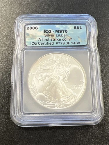 2006 American Silver Eagle - ICG MS 70 / First Strike / Beautiful! - No Reserve!