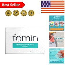 100 Unscented Antibacterial Portable Soap Sheets - Perfect for Travel  Camping