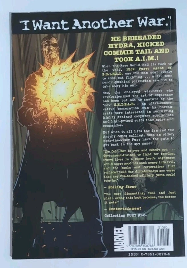 FURY MAX (FURY #1-6) Trade Paperback Marvel Max Comics 2002 Garth Ennis OOP TPB - Image 2 of 2