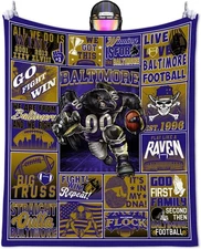 Baltimore Ravens 50" X 60" NFL Plush Throw Blanket