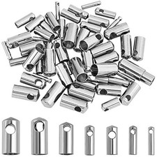 70pcs 7 sizes column cord ends - 304 stainless steel end caps 1-4mm tu