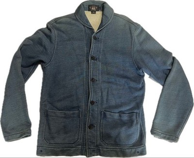 RRL Double RL Shawl Collar Jacket Indigo Denim Polo Ralph Lauren Vintage USN 6F