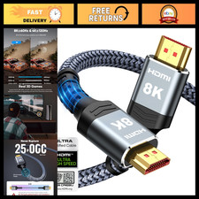 Ultra High Speed 8K 10K 4K HDMI Cable 48Gbps 6.6FT/2M, Certified for Gaming St