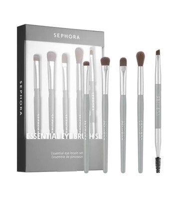 Sephora Collection Essential Eye Makeup Brush Set - 5 Brushes, Grey