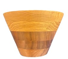 Mixed Wood Segmented Hand Turned Wooden Bowl 5  X 5 1/2  