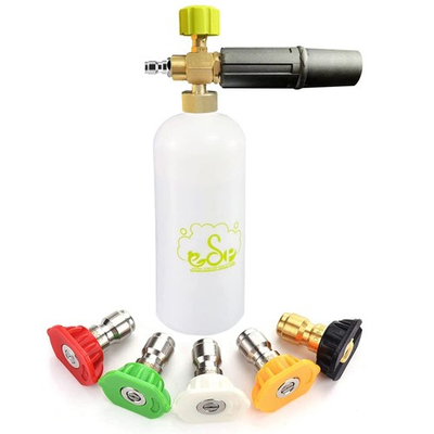 #ad ESP Foam Cannon 1L Car Wash Foam Sprayer with 1 4quot; Quick Connector 5 Nozzle ... $36.45