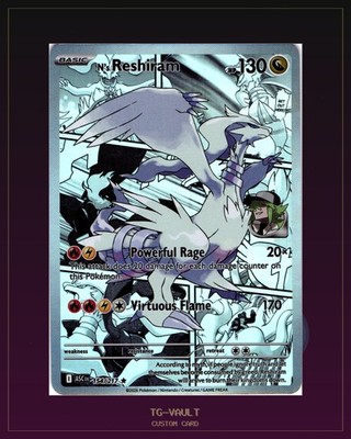 N´S-RESHIRAM Comic Style Custom Card Fan Art keine Originalkarte