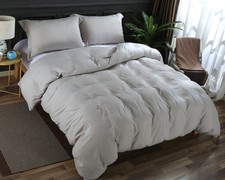 10 Queen Size Light Gray Microfiber Bed Sets: 1 Duvet Cover 2 Pillow Shams/Set