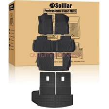 Floor/Backrest Trunk Cargo Mats Liners For 2020-2025 Cadillac XT6 bench seat TPE