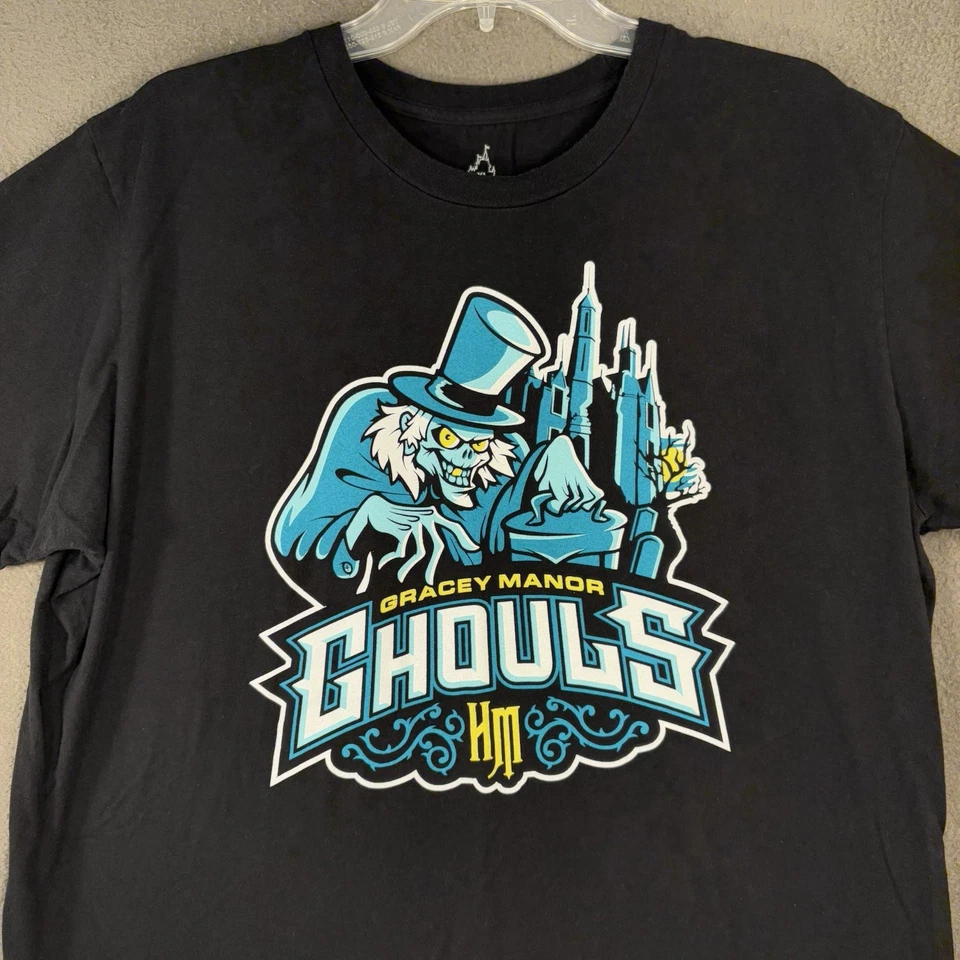 Camiseta Disney Gracey Manor Ghouls Unisex XL Negra Manga Corta Mansión Embrujada Foto 2 de 4