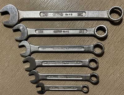 Vintage Gedore No. 14 Combination Wrench Set of 6 SAE 12 Point -3/8 -13/16 India