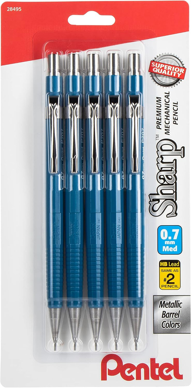 (0.7mm), Blue Barrel 5 Pack