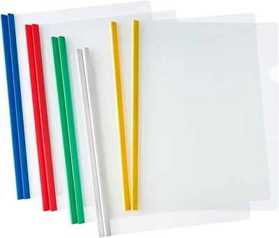 JOERSH 10Pcs Clear Report A4, Letter size, Blue, Red, Yellow, Green, White 