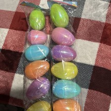 Easter Refillable Large Plastic Eggs Set of 12 Pastel Brand New.