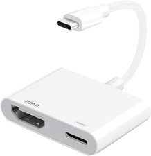 USB C to HDMI Adapter for iPhone 17/16/15 TV, Type C 4K 30Hz, White