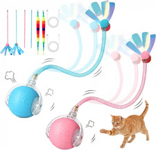 Interactive Cat Toy Ball, Automatic Cat Toys for Indoor Cats with 3 Modes LED