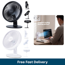 LIVIVO 6 Inch USB Desk Fan 3 Speed Compact Desktop Cooling Fan with Steel Base