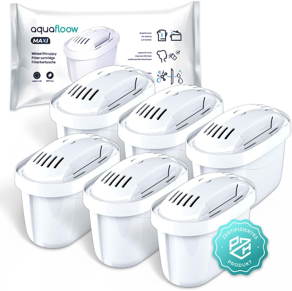 Set 6 Cartucce Filtranti Acqua | Compatibili Con Brita Maxtra+, Maxtra Pro, Cara