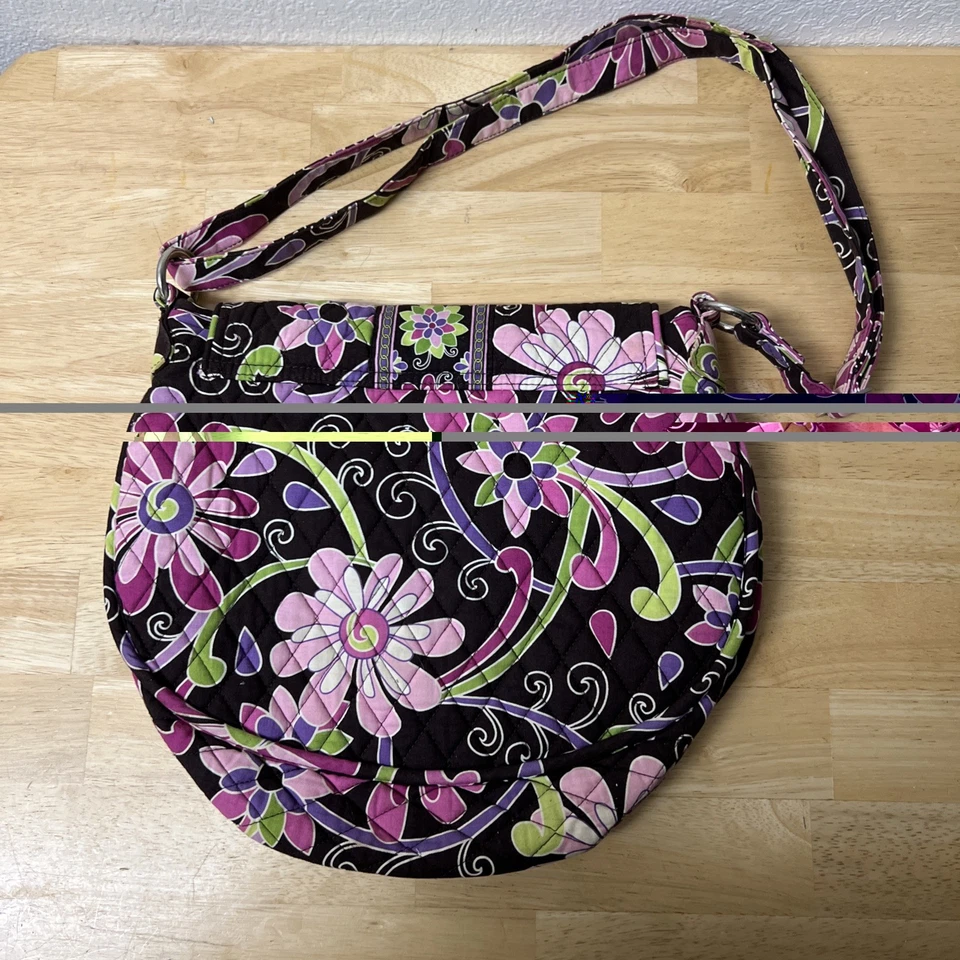 Vera Bradley Saddle Up crossbody messenger bag in "Purple Punch" floral pattern - Image 2 of 4