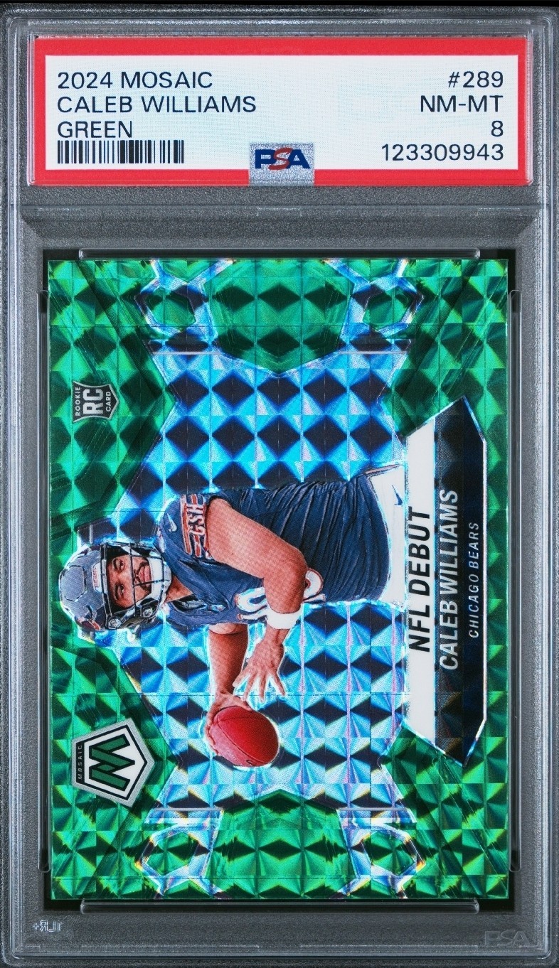 2024 Mosaic-NFL Debut Caleb Williams #289 Green Mosaic Prizm (RC) PSA 8 🏈BEARS