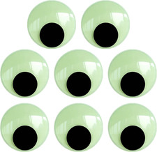 TOAOB 8pcs 3 Inch Glow in The Dark Large Googly Wiggle Eyes Green for Craft