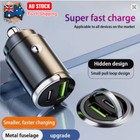 Car Fast Charger USB Type-C  Power Adapter Cigarette Lighter Socket Dual Plug AU
