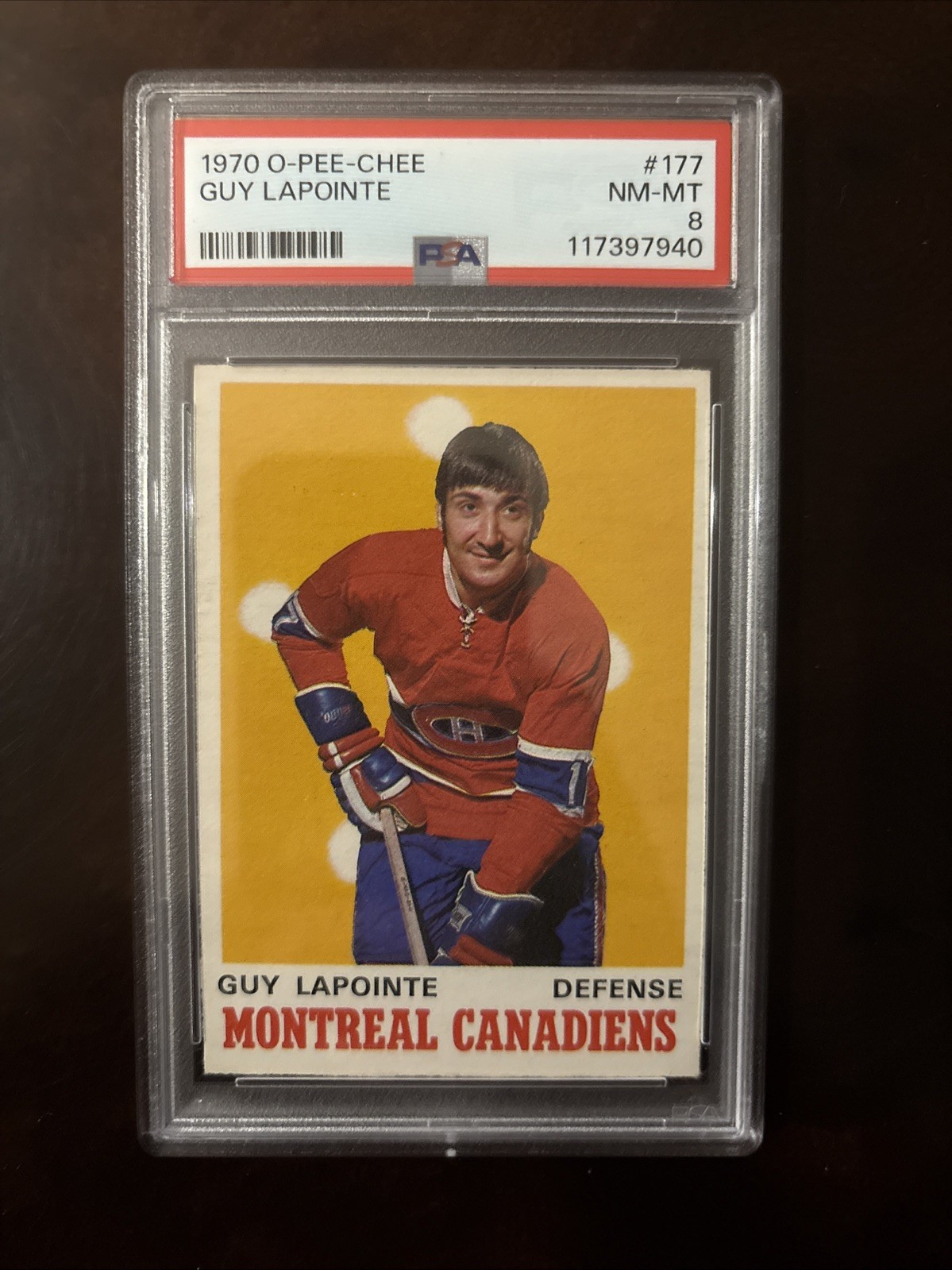 1970 O PEE CHEE #177 GUY LAPOINTE RC ROOKIE PSA 8 HOF LOW POP!