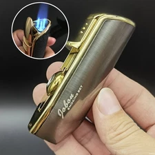 1*Cigar Cigarette Lighters Triple Jet Flame Torch w/ Refillable Butane No-Gas