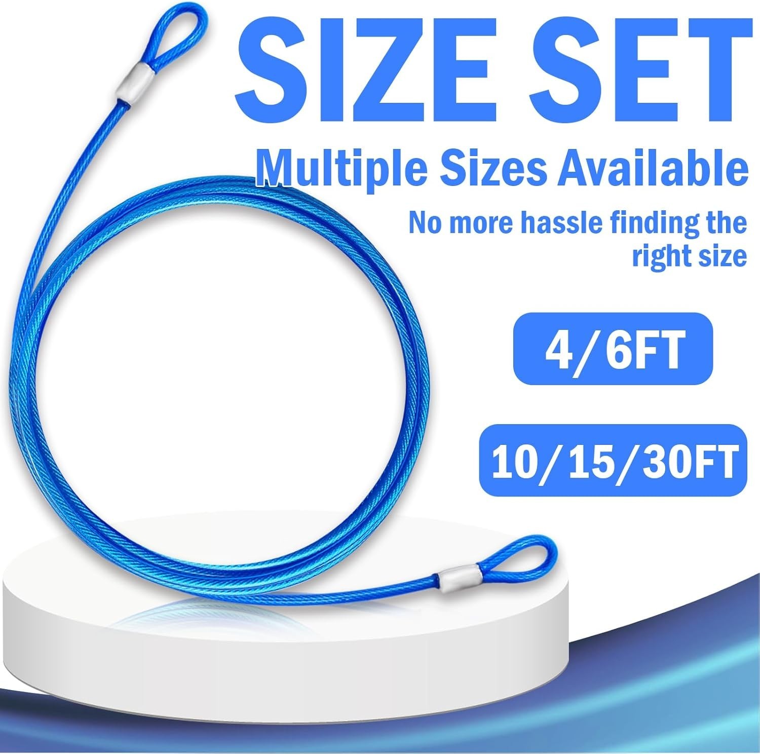 4FT Steel Security Cable with Loops - Weatherproof Safety Cable (2 Pack) - Thumbnail 9