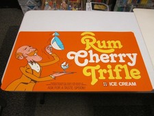 Baskin Robbins ice cream 1980 RUM CHERRY TRIFLE store sign poster butler X
