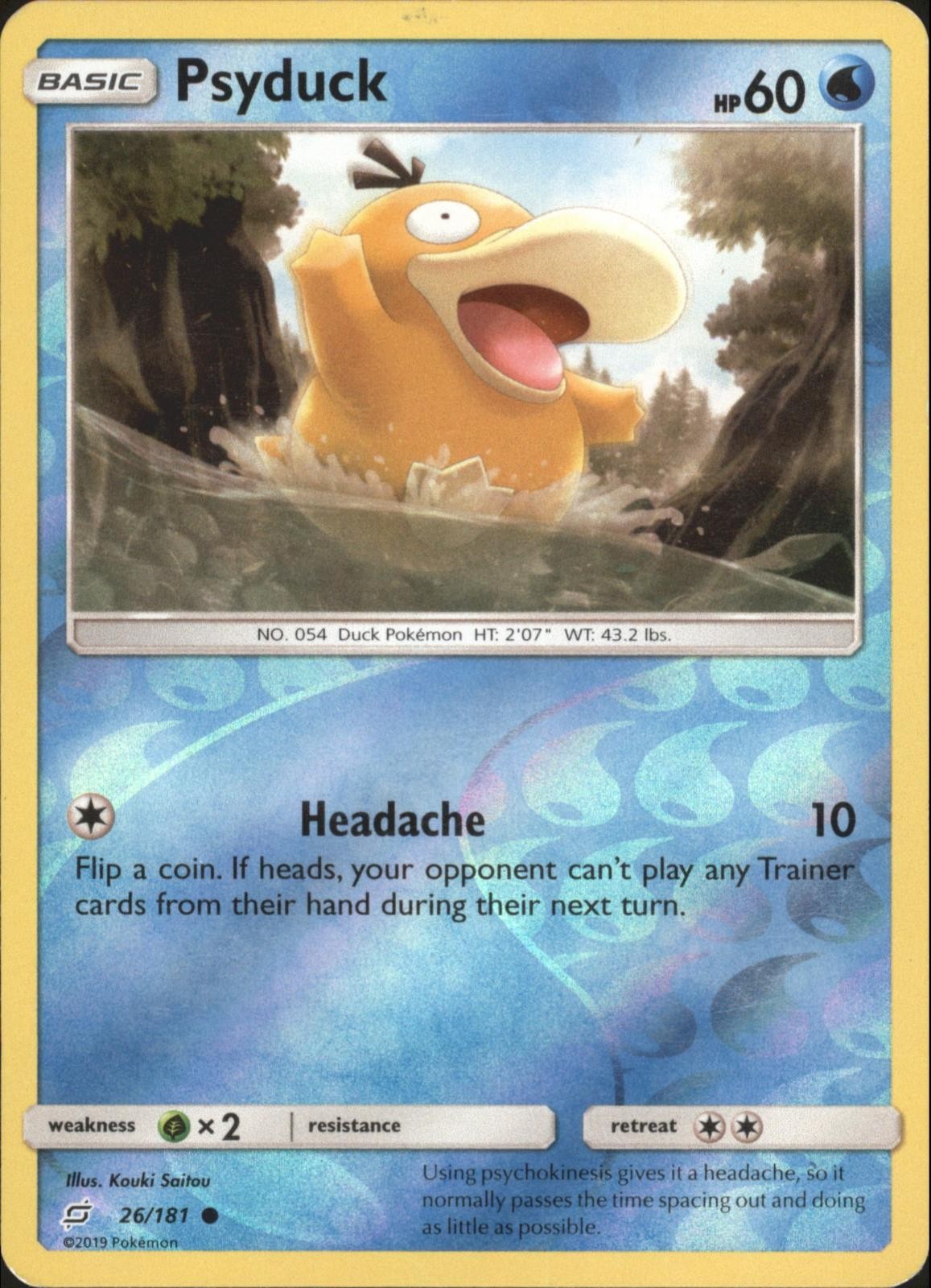 PSYDUCK 26/181 COMMON TEAM UP POKEMON REVERSE HOLO NM