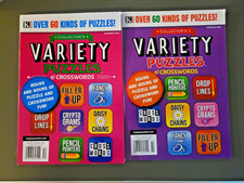 Lot of 2 KAPPA Collector's Variety Puzzles & Crosswords - 60 Kinds of Puzzles!