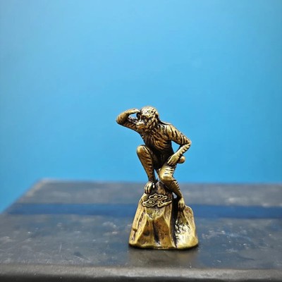 30mm Brass Stone Monkey Mini Statue Rockery Moss Micro Landscape Model Ornament