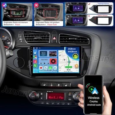 DAB+ Android 15 Autoradio Carplay GPS Navi WIFI 64GB Für KIA Cee'D JD 2012-2017
