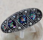 2CT Heat Treated Rainbow Topaz 925 Sterling Silver Filigree Style Ring Sz 8 F5-8 — photo 1