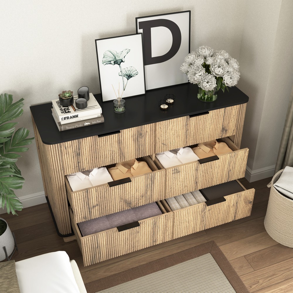 Multifunctional Side Cabinet Exquisite Rounded Corner Design With Handles