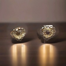 Vintage 14K Yellow Gold Heart Small Stud Earrings