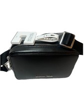 Image of MICHAEL KORS PURSE Belt Bag / Fanny Pack BLACK Small Medium GENUINE LEATHER NEW