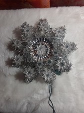 VINTAGE Silver Snowflake Christmas Tree Topper