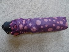 Plum umbrella with pink polka dot compact handbag briefcase umbrella with sleeve