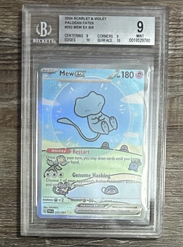 Mew ex #232/091 Paldean Fates Bubble Mew BGS 9 Mint Beckett Graded Pokemon