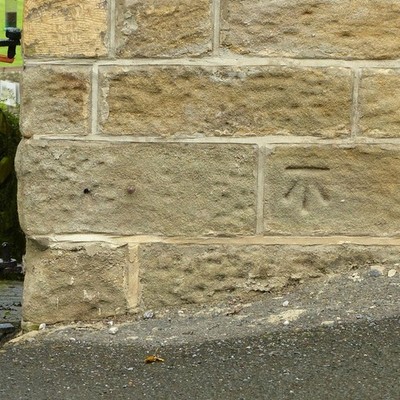 Photo 12x8 Bench mark, Low Wath Road, Bridgehouse Gate, Pateley Bridge See c2017