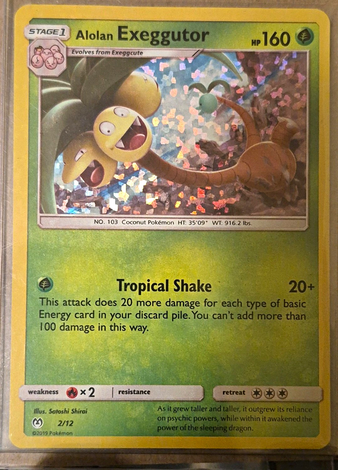 The Pokémon Company Alolan Exeggutor McDonald's 2019 002/012 HP 160 Holo EN