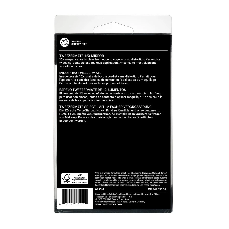 Espejo con ventosa de aumento 12x para tareas de maquillaje y detalle de pinzas Foto 3 de 4