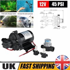 12V Water Pump High Pressure Diaphragm Self Priming 45PSI 11.3L/Min RV Caravan