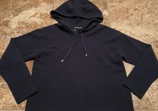 VERONICA BEARD WOMENS KNIT CROPPED HODDIE SWEATER SIZE M NAVY BLUE